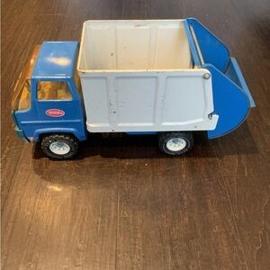 Vintage 1960s Tonka Sanitary Service Garbage Truck Blue & White Pressed Steel
